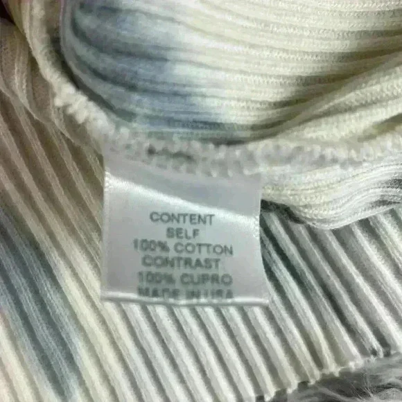 Maven West Gray Tie Dye knit Sheer Sleeve Plunge Neckline Folk Lore Top, S - Picture 8 of 12